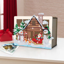 Load image into Gallery viewer, Wooden Christmas Santa &amp; Snowman Diamond Painting Money Saving Box for Beginners
