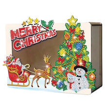 Load image into Gallery viewer, Wooden Christmas Santa &amp; Snowman Diamond Painting Money Saving Box for Beginners
