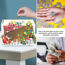Load image into Gallery viewer, Wooden Christmas Santa &amp; Snowman Diamond Painting Money Saving Box for Beginners
