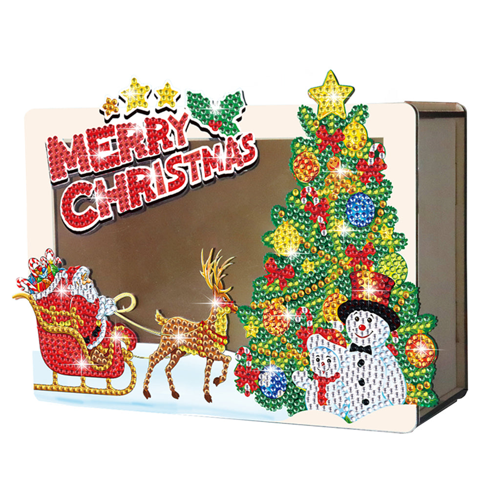 Wooden Christmas Santa & Snowman Diamond Painting Money Saving Box for Beginners