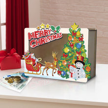 Load image into Gallery viewer, Wooden Christmas Santa &amp; Snowman Diamond Painting Money Saving Box for Beginners
