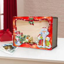 Load image into Gallery viewer, Wooden Christmas Santa &amp; Snowman Diamond Painting Money Saving Box for Beginners
