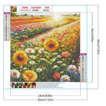 Load image into Gallery viewer, Diamond Painting - Full Round - Sunflower and daisy field (30*30CM)
