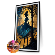 Load image into Gallery viewer, Diamond Painting - Full Round - Silhouette girl in a blue skirt (40*60CM)
