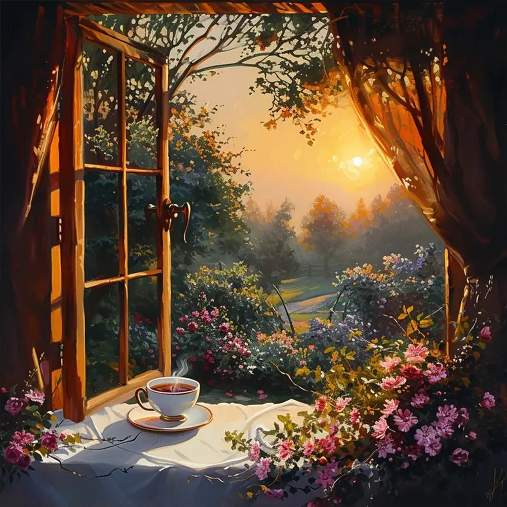 Diamond Painting - Full Round - Window Scenery (50*50CM)