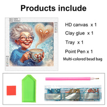 Load image into Gallery viewer, Diamond Painting - Partial Special Shaped - Cute old lady (30*30CM)
