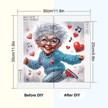 Load image into Gallery viewer, Diamond Painting - Partial Special Shaped - Cute old lady (30*30CM)
