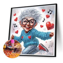 Load image into Gallery viewer, Diamond Painting - Partial Special Shaped - Cute old lady (30*30CM)
