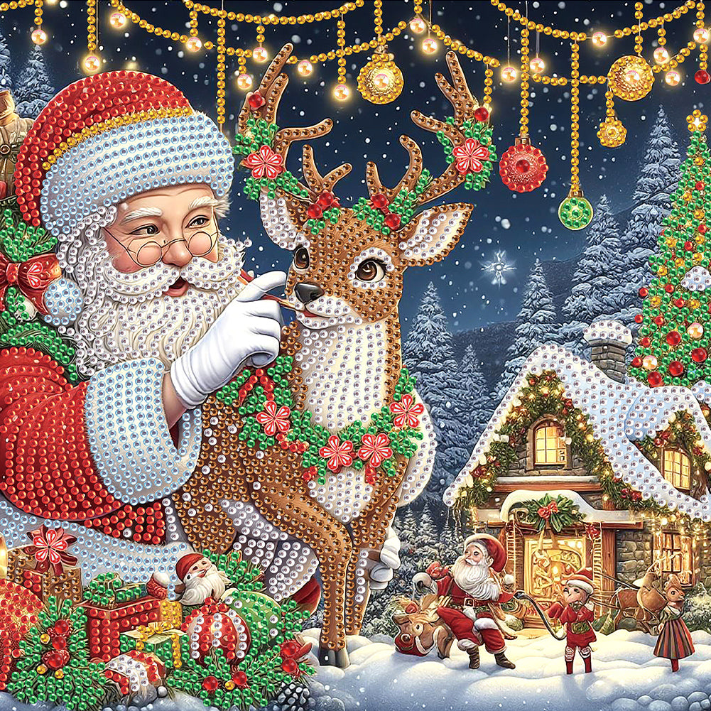 Diamond Painting - Partial Special Shaped - Santa Claus (30*30CM)