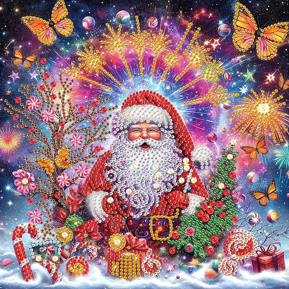 Diamond Painting - Partial Special Shaped - Santa Claus (30*30CM)