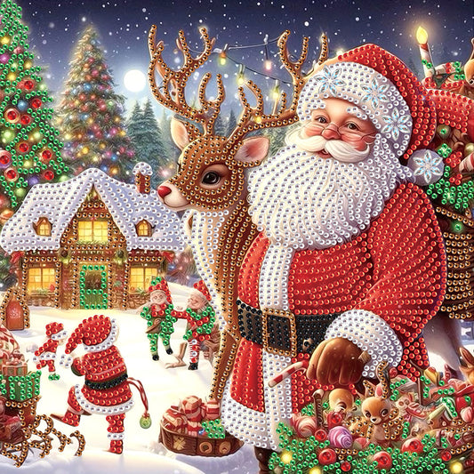 Diamond Painting - Partial Special Shaped - Santa Claus (30*30CM)