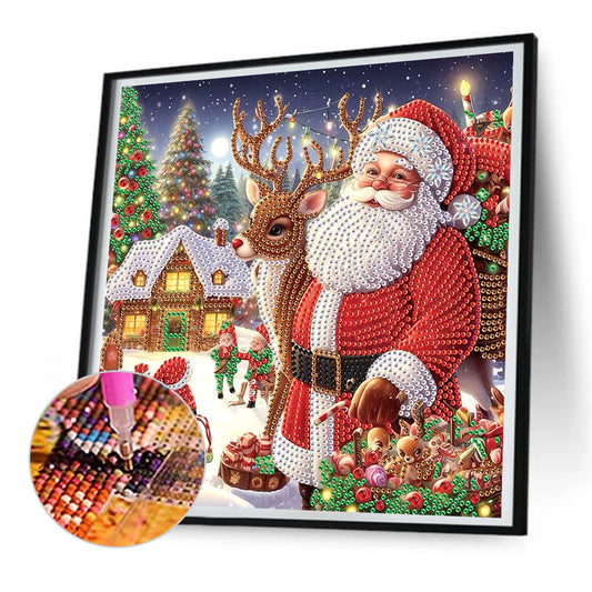 Diamond Painting - Partial Special Shaped - Santa Claus (30*30CM)
