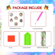 Load image into Gallery viewer, 6Pcs Acrylic Merry Christmas Diamond Painting Refrigerator Magnet for Home decor
