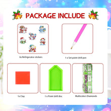 Load image into Gallery viewer, 6Pcs Acrylic Christmas Snowman Diamond Painting Refrigerator Magnet for DIY Art
