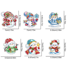 Load image into Gallery viewer, 6Pcs Acrylic Christmas Snowman Diamond Painting Refrigerator Magnet for DIY Art
