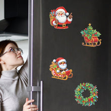 Load image into Gallery viewer, 6Pcs Acrylic Christmas Elements Diamond Painting Refrigerator Magnet for DIY Art
