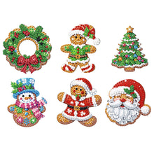 Load image into Gallery viewer, 6Pcs Acrylic Christmas Cookies Diamond Painting Refrigerator Magnet for DIY Art
