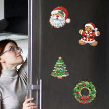 Load image into Gallery viewer, 6Pcs Acrylic Christmas Cookies Diamond Painting Refrigerator Magnet for DIY Art
