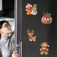 Load image into Gallery viewer, 6Pcs Acrylic Merry Christmas Diamond Painting Refrigerator Magnet for Home decor
