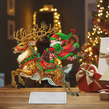 Load image into Gallery viewer, Acrylic Christmas Santa &amp; Elk Special Shape Diamond Painting Desktop Ornaments
