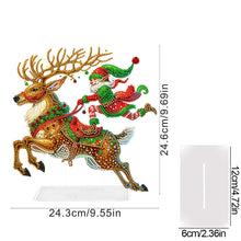 Load image into Gallery viewer, Acrylic Christmas Santa &amp; Elk Special Shape Diamond Painting Desktop Ornaments
