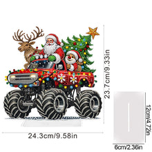 Load image into Gallery viewer, Acrylic Christmas Santa &amp; Truck Special Shape Diamond Painting Desktop Ornaments
