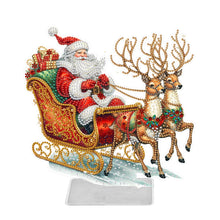 Load image into Gallery viewer, Acrylic Christmas Santa &amp; Elk Special Shape Diamond Painting Desktop Ornaments
