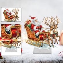 Load image into Gallery viewer, Acrylic Christmas Santa &amp; Elk Special Shape Diamond Painting Desktop Ornaments
