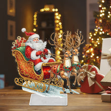 Load image into Gallery viewer, Acrylic Christmas Santa &amp; Elk Special Shape Diamond Painting Desktop Ornaments
