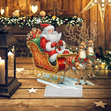 Load image into Gallery viewer, Acrylic Christmas Santa &amp; Elk Special Shape Diamond Painting Desktop Ornaments
