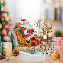 Load image into Gallery viewer, Acrylic Christmas Santa &amp; Elk Special Shape Diamond Painting Desktop Ornaments
