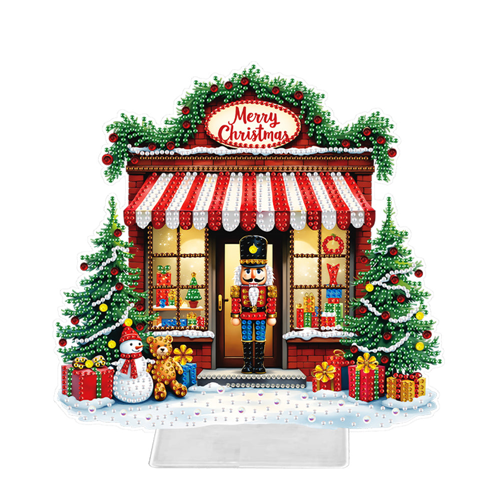 Acrylic Christmas Gift House Special Shape Diamond Painting Desktop Ornaments