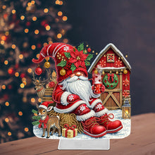 Load image into Gallery viewer, Acrylic Christmas Gnome Special Shape Diamond Painting Desktop Ornaments
