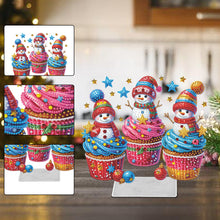 Load image into Gallery viewer, Acrylic Xmas Snowman &amp; Cake Special Shape Diamond Painting Desktop Ornaments
