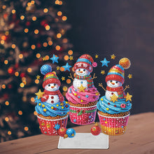 Load image into Gallery viewer, Acrylic Xmas Snowman &amp; Cake Special Shape Diamond Painting Desktop Ornaments
