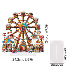 Load image into Gallery viewer, Acrylic Christmas Ferris Wheel Special Shape Diamond Painting Desktop Ornaments
