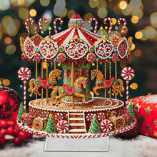 Load image into Gallery viewer, Acrylic Xmas Merry-go-round Special Shape Diamond Painting Desktop Ornaments
