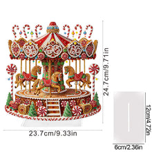 Load image into Gallery viewer, Acrylic Xmas Merry-go-round Special Shape Diamond Painting Desktop Ornaments
