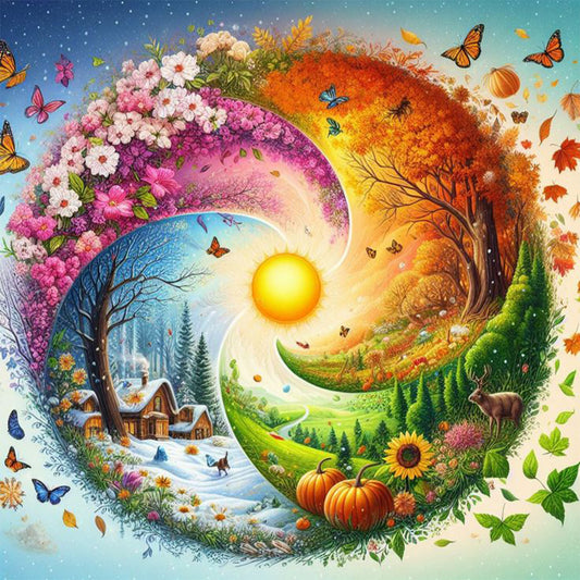 Diamond Painting - Full Round - Seasonal scenery (40*40CM)