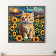 Load image into Gallery viewer, Diamond Painting - Full Round - Sunflower Orange Cat (30*30CM)
