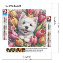 Load image into Gallery viewer, Diamond Painting - Full Round - Tulip West Highland White Terrier (30*30CM)
