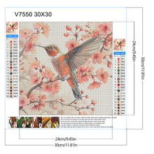 Load image into Gallery viewer, Diamond Painting - Full Round - Hummingbird Plum Blossom (30*30CM)
