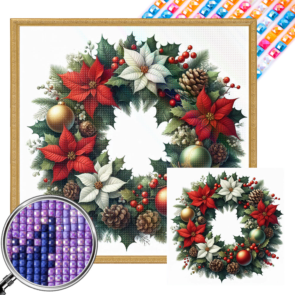 Diamond Painting - Full Square - Christmas wreath (30*30 CM)