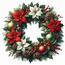 Load image into Gallery viewer, Diamond Painting - Full Square - Christmas wreath (30*30 CM)
