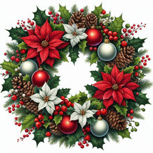 Load image into Gallery viewer, Diamond Painting - Full Square - Christmas wreath (30*30 CM)
