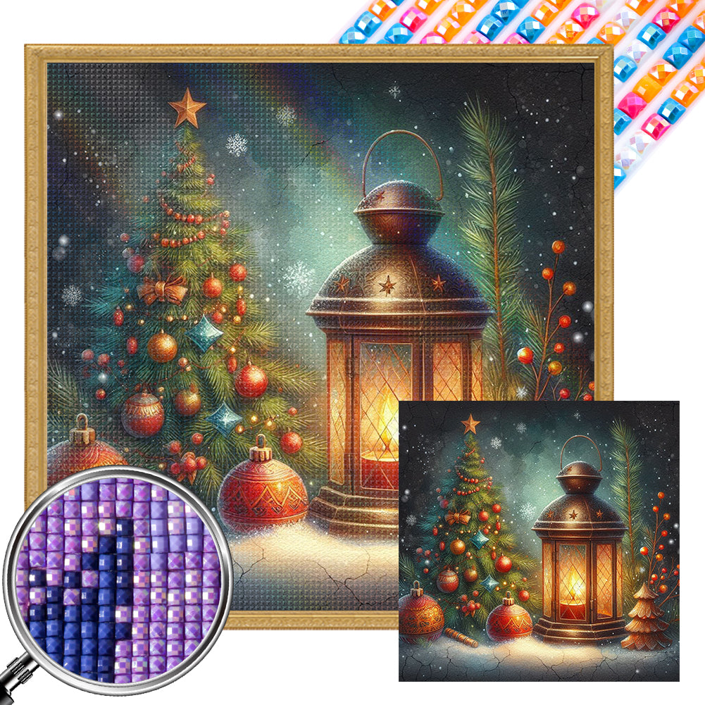 AB Diamond Painting - Full Square - Lights under the Christmas tree (30*30 CM)