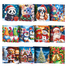 Load image into Gallery viewer, 12pcs Christmas Diamond Painting Greeting Cards Diamond Art Christmas Cards (A)
