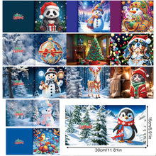 Load image into Gallery viewer, 12pcs Christmas Diamond Painting Greeting Cards Diamond Art Christmas Cards (B)
