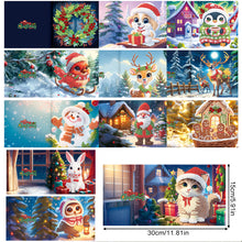 Load image into Gallery viewer, 12pcs Christmas Diamond Painting Greeting Cards Diamond Art Christmas Cards (C)
