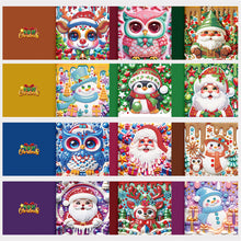 Load image into Gallery viewer, 12pcs Christmas Diamond Painting Greeting Cards Diamond Art Christmas Cards (E)
